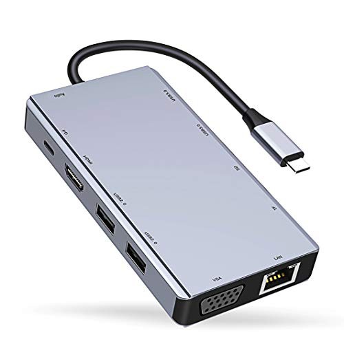 配送無料 Usb Type C ハブ Usb C Hdmi Vga変換アダプター 11in1 Vilcomeドッキングハブ 4k 30hz Hdmi Vga出力 Pd充電 Usb3 02 Usの通販はau Pay マーケット マイハニーハント