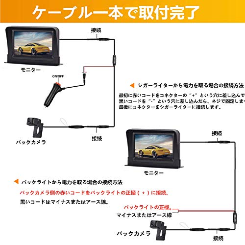 配送無料 Yakry バックカメラモニターセット 4 3インチlcdモニター Ip68防水 12 24v兼用の通販はau Pay マーケット マイハニーハント