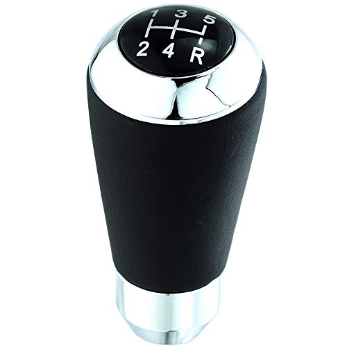 Lunsom レザーシフターノブ5速ギアシフトノブオートマニュアル車用 黒 の通販はau Pay マーケット Enlarge