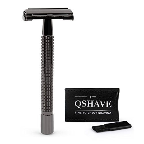 送料無料 Qshave 両刃剃刀 4インチ長ハンドル安全カミソリ ツイストバタフライオープン ガンメタル カミソリ1本レザートラベルケースの通販はau Pay マーケット サッキーオンライン