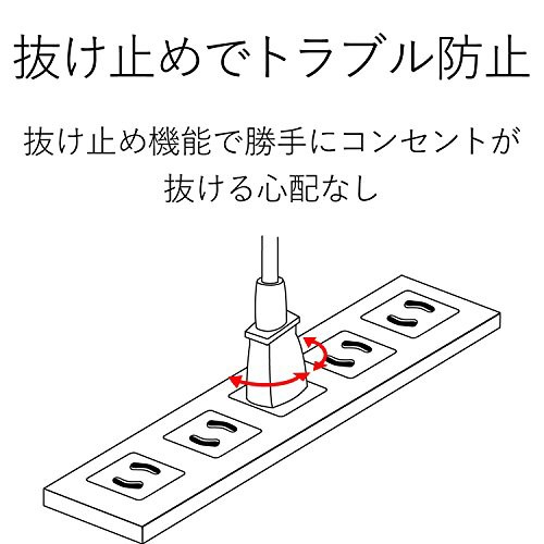 エレコム 電源タップ 雷ガード 抜け止めコンセント 8個口 3Pプラグ マグネット付き 3m グレー T-WRMK3830LG/RSの通販は