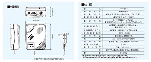 YAZAKI 矢崎 電源コード式 都市ガス ガス警報器 日本製 YF