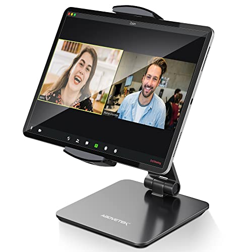 AboveTEK タブレット スタンド 4.7〜15.6インチ アルミ製 タブレットホルダー 360*回転 スマホスタンド 折りたたみ 角度調整 iPadスタンド モバイルモニター スタンドに対応 ビジネス キオスク POSの通販は
