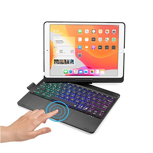 360度回転 iPad9 iPad8 iPad7 iPad Air3 Pro10.5 キーボード タッチパッド搭載 バックライト ケース 一体型 折り畳み iPad 第9/8/7世代 カバー トラックパッド キーボード付き アイパッド キーボードケースの通販は 6,164円