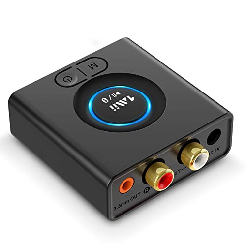 1Mii Bluetooth レシーバー RCA AUX 5.0 オーディオレシーバー ブルートゥース 受信機 スピーカー/サウンドバー/車 携帯電話/タブレット/