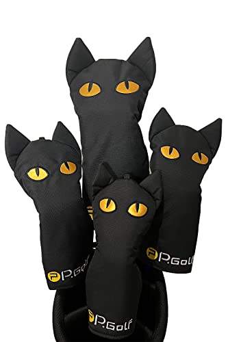 P.Golf ピーゴルフ ヘッドカバー 黒猫【単品】