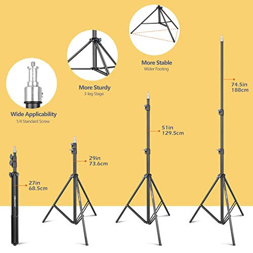 UBeesize ソフトボックス 写真照明キット 70cmｘ50cm 連続照明キット 40W E27ソケット 6500K 電球2個付き プロフェッショナルフォトスタ