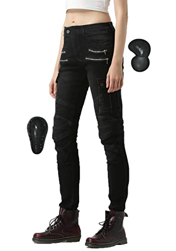 [RENHE] バイク用パンツ レディース バイクレディースパンツ プロテクター付き ライディングパンツ ライダースパンツ ストレッチ 耐磨 バイクズボン 伸縮性に優れ ストレート 春夏秋冬の通販は