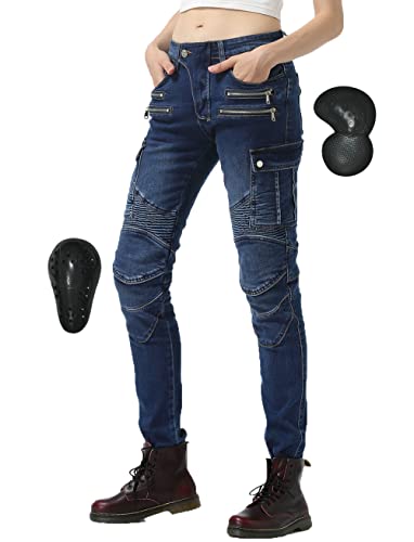 [RENHE] バイク用パンツ レディース バイクレディースパンツ プロテクター付き ライディングパンツ ライダースパンツ ストレッチ 耐磨 バイクズボン 伸縮性に優れ ストレート 春夏秋冬の通販は