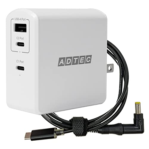 アドテック PD充電器 105W 3ポート【eMarker/Pnasonic対応充電ケーブル付属】【USB-Cｘ2*USB-A】【Power Delivery/GaN (窒化ガリウム) 】ホワイト/APD-A105AC2-wP3-WHの通販は