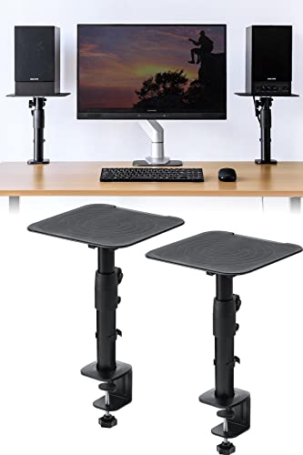 サンワダイレクト スピーカースタンド 卓上 クランプ 高さ29*40cm 角度調整可能 天板23*23cm 耐荷重10kg 100-SPSTN01の通販は