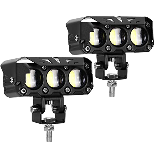 KAWELL 60W バイク フォグランプ フォグランプ led バイク ヘッドライト バイク補助灯バイク ヘッドライト led 2色切り替える ロービーム・ハイビーム一体型 led作業灯 超高輝度 IP68防水 12V/24V汎用の通販は 7,138円