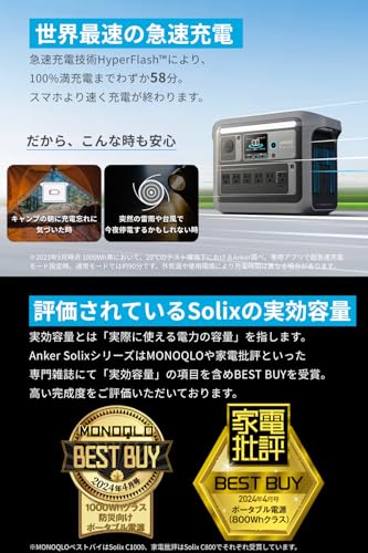 ポータブル電源 1056Wh 世界最速の急速充電