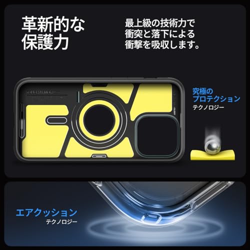 Spigen iPhone15Pro ケース MagSafe 耐衝撃 スタンド付き 米軍MIL規格取得 マグネット搭載 3層構造 カメラ保護 傷防止 衝撃吸収 ワイヤレス充電対応 タフ・アーマー マグフィット ACS06735 (アビス・グ その他バッテリー・充電器