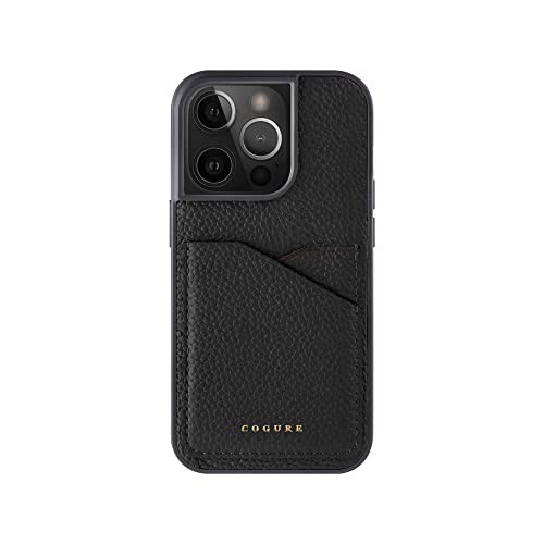 COGURE コグレ iPhone15Pro ケース 本革 シュリンクカーフレザー カード入れ シンプル おしゃれ ギフトボックス付き COPC2 ブラックの通販は