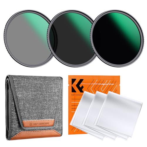 K&F Concept 49mm NDフィルターセット ND8*ND64*ND1000 減光量調整 減光フィルター AGC光学ガラス 低反射率 24層ナノコーティング 薄枠 撥水撥油防汚 フィルターケース付き 風景撮影に最適（NANO-D シリ 7,535円