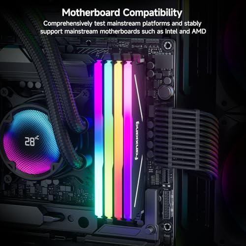 Fanxiang DDR4 3600Mhz 8GBx2枚 デスクトップPC用メモリ（RGB発光型）LEDライト ヒートシンク付き PC RAM XMP2.0対応 高性能 低消費電力 ゲームやマルチタスクに最適の通販は