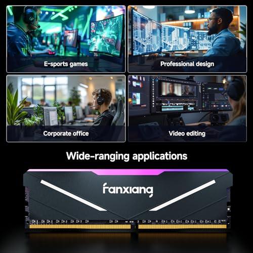 Fanxiang DDR4 3600Mhz 8GBx2枚 デスクトップPC用メモリ（RGB発光型）LEDライト ヒートシンク付き PC RAM XMP2.0対応 高性能 低消費電力 ゲームやマルチタスクに最適の通販は