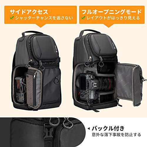 TARION カメラバッグ リュック ブラック 約21L 両サイドアクセス