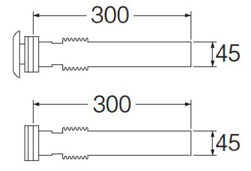 SANEI バス接続管 浴槽と風呂釜の接続用 ステンレス製 直径45、長さ300mm 2本入り PT40-3