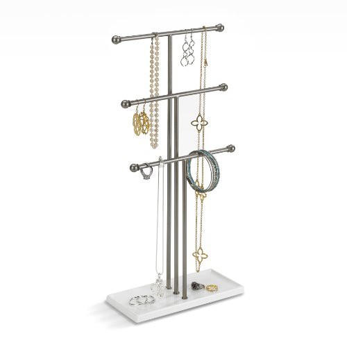 umbra TRIGEM JEWELRY STAND 卓上 アクセサリー 収納 ホワイト/ニッケル