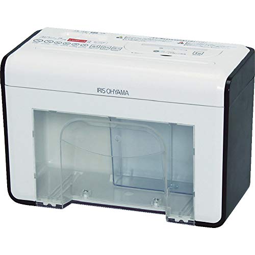 アイリスオーヤマ シュレッダー 家庭用 卓上 クロスカット 細断枚数2枚 CD/DVD/カード細断可能 連続使用5分 ダストボックス3.6L コンパクト P2HT ホワイト/ブラック