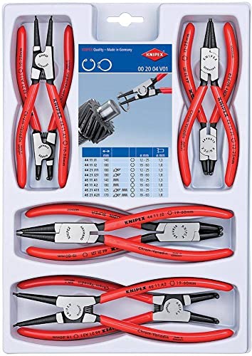 クニペックス (KNIPEX) スナップリングプライヤー KNIPEX 002004Ｖ01 スナップリングプライヤーセット(8本組) 002004V01