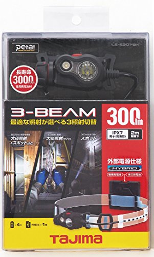 タジマ(Tajima) ペタLEDヘッドライトE301ブラック 明るさ最大300lm