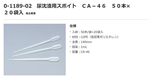 尿沈渣用スポイト CA-46 50本*20袋入 1000本入り /0-1189-02_1