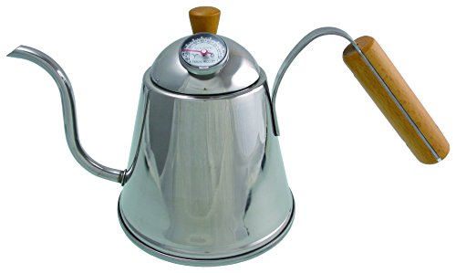 青芳 CASUAL PRODUCT バールドリップポット サーモメーター付き 510564 日本製 ドリップケトル コーヒーケトル コーヒードリップポット 細口 木目