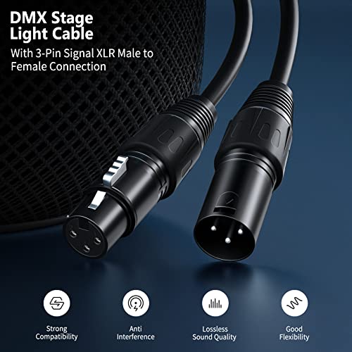 NEEWER　10-パックで6.5ft/ 2m DMXステージライトケーブルワイヤ　3 - ピン信号XLRオスにメスへの接続用　XLR入力＆出力に付く移動するヘッドライトパーライトスポットライトに対応 【並行輸入品_1