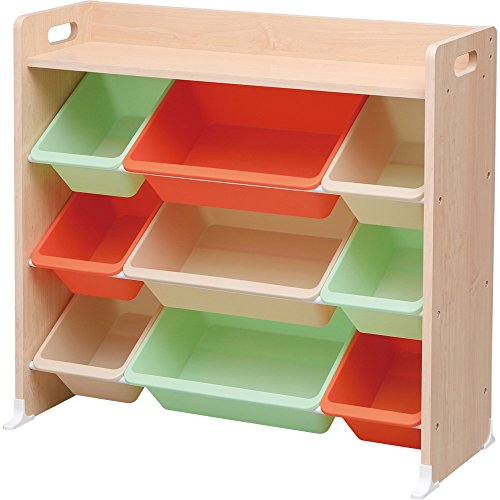 【斜めで取りやすい! ベビー用品収納にも】アイリスオーヤマ おもちゃ箱 天板付き キャロット 幅86.3*奥行34.8*高さ79.5cm キッズ トイハウスラック TKTHR-39の通販は