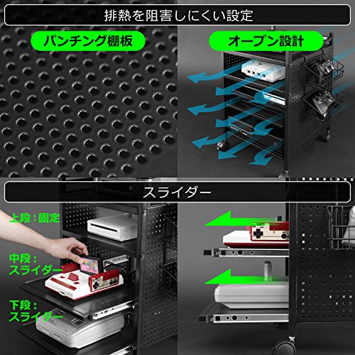 Bauhutte(バウヒュッテ) ゲーム機収納ラック スライダー式