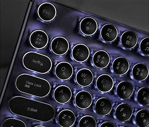 HKW タイプライター風メカニカルキーボード 青軸 JIS規格 109キー USB