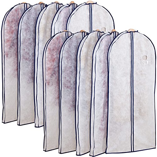 アストロ 衣類カバー ホワイト マチ付き ロングサイズ 10枚組 不織布 洋服カバー ドレスカバー 透明窓 防虫剤ポケット付き 底までカバー 110-74の通販は