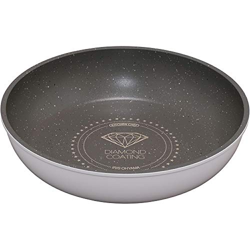 アイリスオーヤマ フライパン 26cm ガス火/IH対応 取っ手の取れる 軽量 ダイヤモンドコートパン ホワイト マーブル ISN-F26