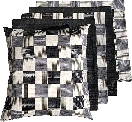 JOYDREAM 座布団カバー 59 63 5枚セット 和市松 黒色 59x63 5枚組 八端判の通販は 5,246円