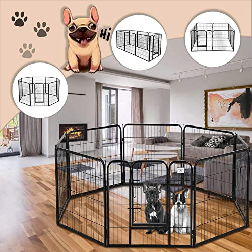 ペットフェンス 中大型犬用— ペットケージ パネル8枚 ペットサークル