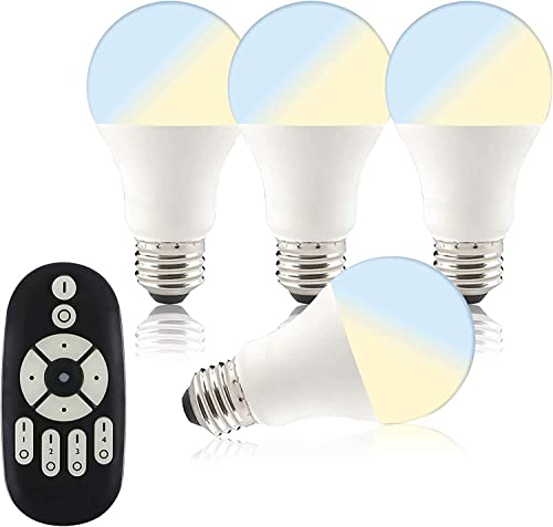 共同照明 4個セット LED電球 40W形相当 E26 調光 調色 リモコン付き GT-B-6WT2-4B-Y 広配光 電球色 昼白色 昼光色 2.4GHz無線式 リモコン操作 一般電球 広配光タイプ 省エネ