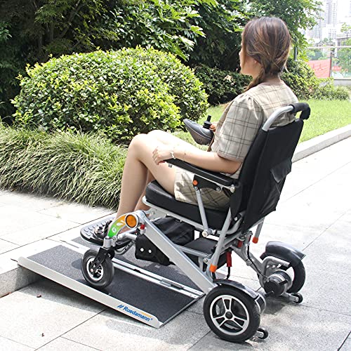Ruedamann 耐荷重300kg 長さ91cmx幅72cm 滑り止め折り畳み車椅子スロープ アルミブリッジ 車椅子スロープ 介護用アルミスロープ 家 段階 階段 ドアウエー適用