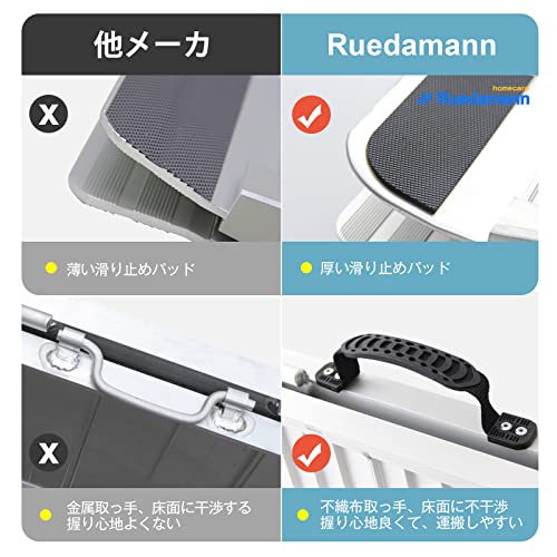 Ruedamann 耐荷重300kg 長さ91cmx幅72cm 滑り止め折り畳み車椅子スロープ アルミブリッジ 車椅子スロープ 介護用アルミスロープ 家 段階 階段 ドアウエー適用
