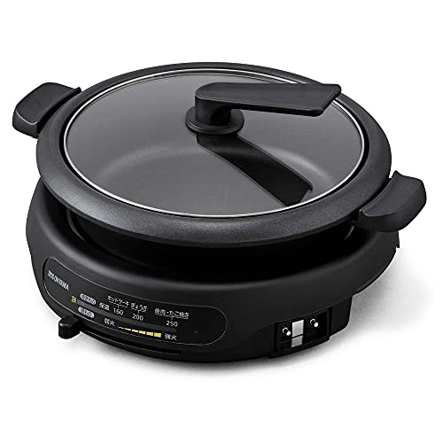 アイリスオーヤマ ホットプレート グリル鍋 溝付きプレート たこ焼きプレート 深鍋プレート 3枚プレート IGU-B3-B ブラック 13,879円