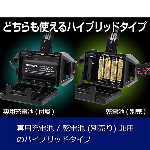 GENTOS(ジェントス) LED ヘッドライト USB充電式/単3電池 【明A GENTOS(ジェントス) LED ヘッドライト Gシリーズ 充電式 【明るさ300