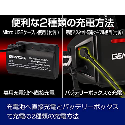 GENTOS(ジェントス) LED ヘッドライト Gシリーズ 充電式 【明るさ300
