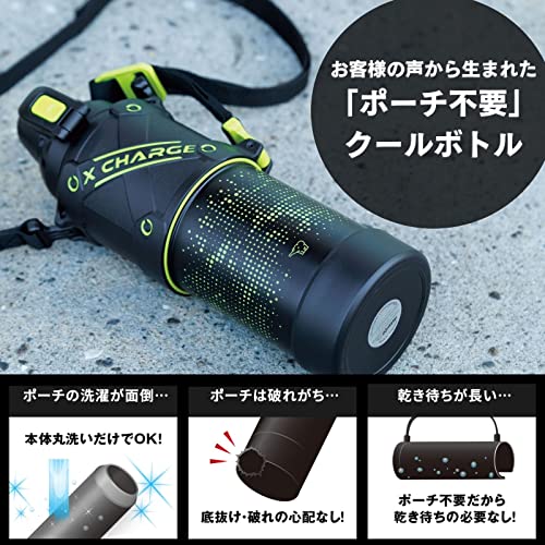 象印 (ZOJIRUSHI) 水筒 直飲み スポーツタイプ ステンレスクールボトル シームレス 1.0L ライムブラック SD-HA10-BG_1