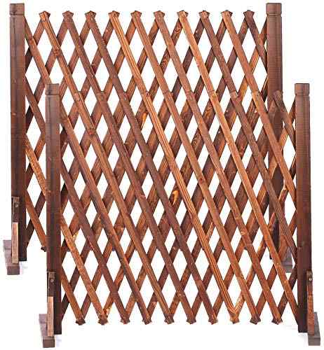 ガーデンフェンス 木製 伸縮 2個入 折りたたみ式 アコーディオン ラティス カーゲート 柵 160cmまで拡張可能