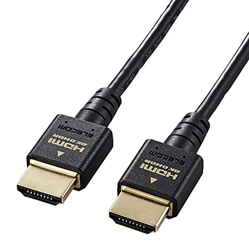 エレコム HDMI 2.1 ケーブル 2m Ultra High Speed HDMI 8K/4K/2K対応 スリムタイプ ブラック DH-HD21ES20BK