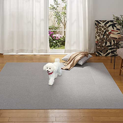 日本製 撥水 消臭 洗えるサンコー ずれない タイルカーペット ペット用 30×30cm アイボリー 20枚 カーペットタイプ おくだけ吸着 日本製 撥水 消臭 洗えるサンコー ずれない タイルカーペット 25×25cm