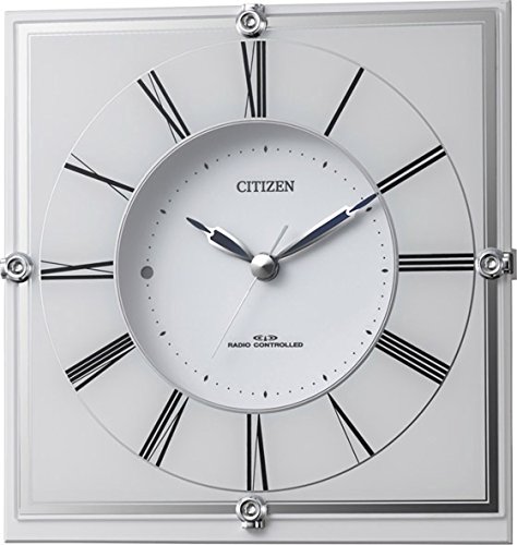 リズム(RHYTHM) シチズン 掛け時計 電波時計 アナログ 置き掛け兼用 木製台座 白 CITIZEN マリアージュ707 4RY707-003_4