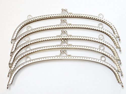 [シーエムワイ セレクト] 大きい がま口 口金 5個 セット シルバー 20cm